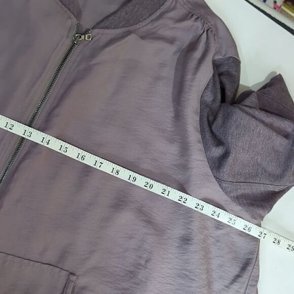 LOGO Lori Goldstein Womens Jackets 28W Purple Lightweight Jacket Lace Trim - Picture 9 of 10